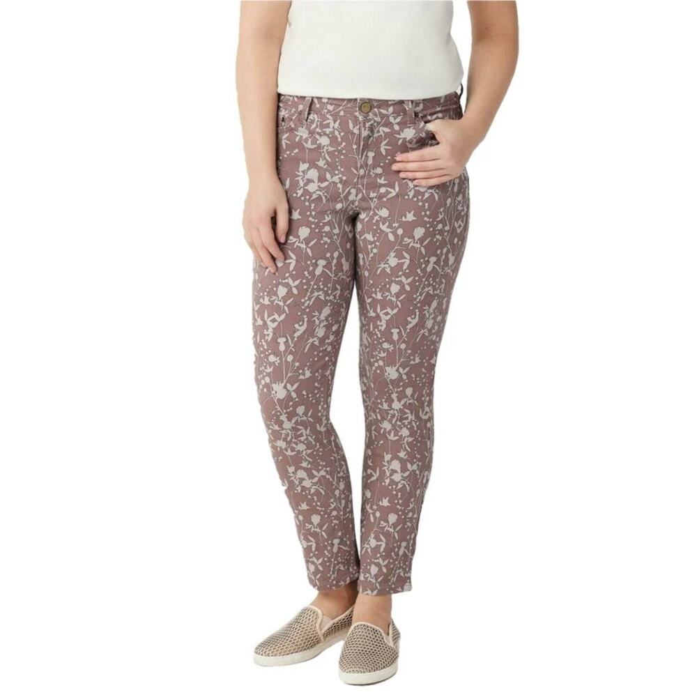 LOGO by Lori Goldstein | QVC Stretch Twill Printed Straight Leg Pants Denim Jean